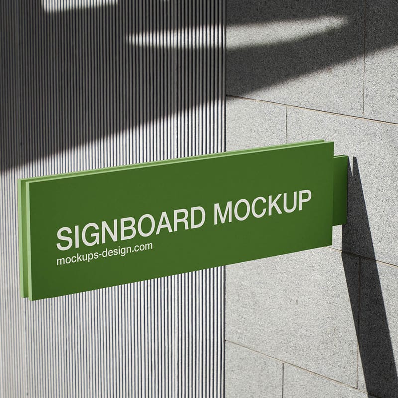 Rectangular Signboard Mockup Template PSD