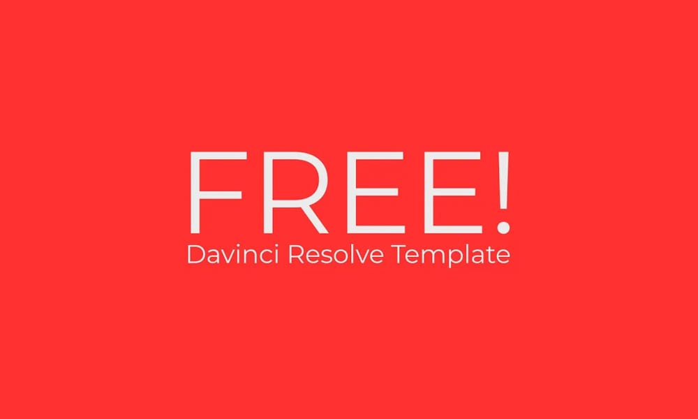 A short, punchy logo opener template for DaVinci Resolve shown with the word FREE.