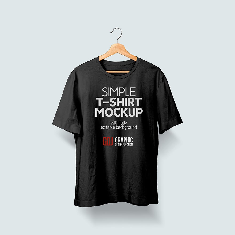 Simple Black and White T-Shirt Mockup PSD