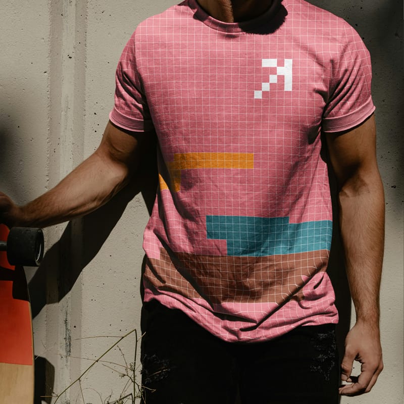 Skateboarder T-shirt Mockup PSD