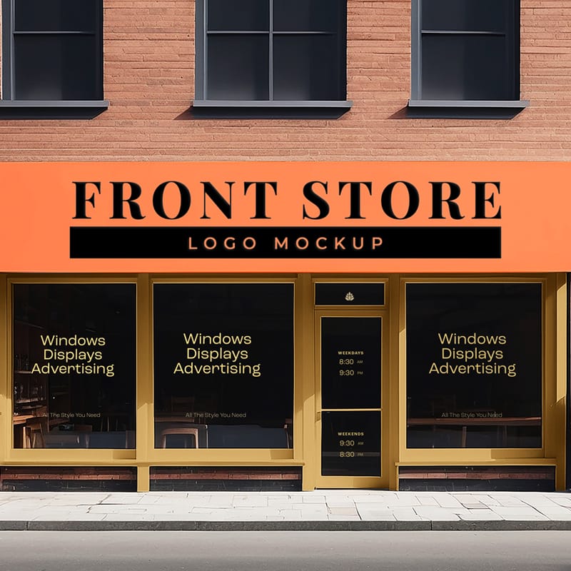 Storefront Logo Mockup Template PSD
