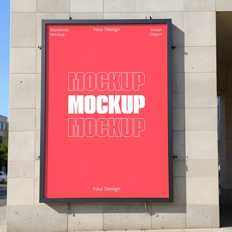 Storefront Poster Mockup Template PSD