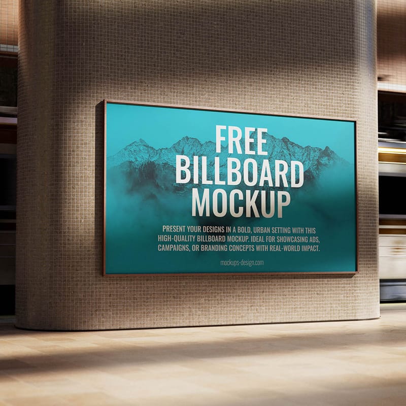 Subway Station Billboard Mockup PSD
