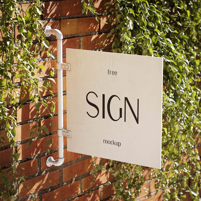 Sunlit Signboard Mockup PSD
