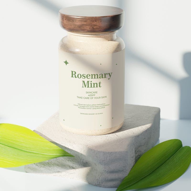 Tall Skincare Jar Mockup PSD