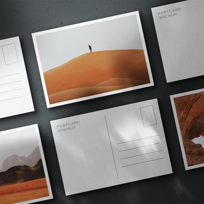 Tiled A6 Postcards Mockup PSD