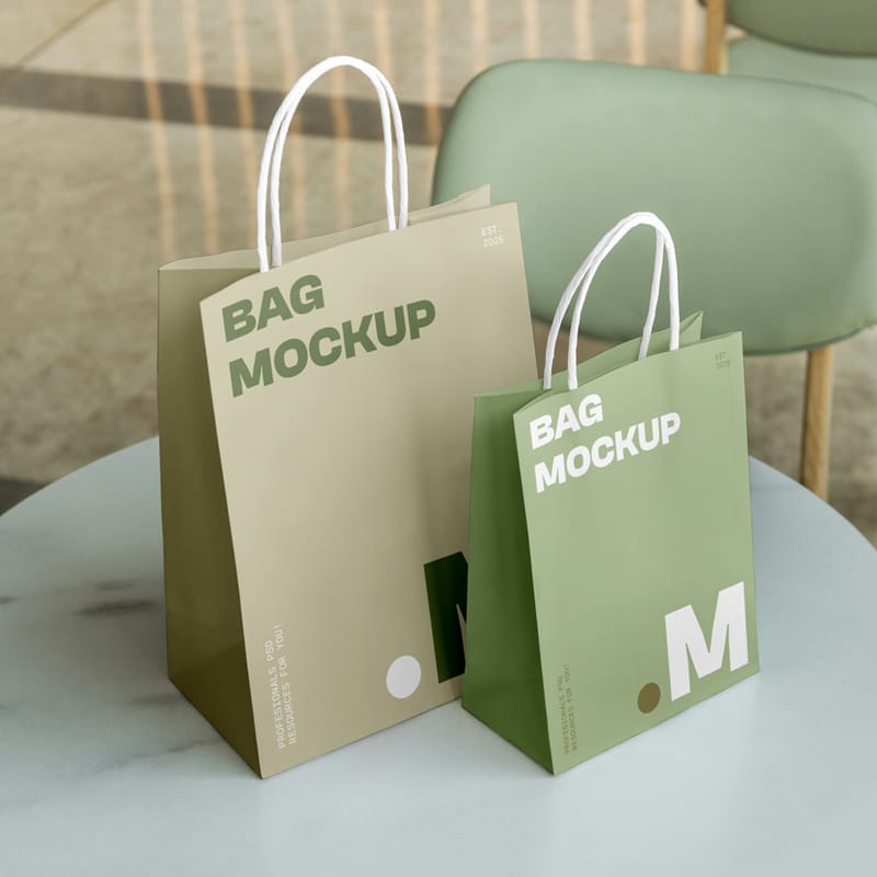 Two Shopping Bag Mockups PSD