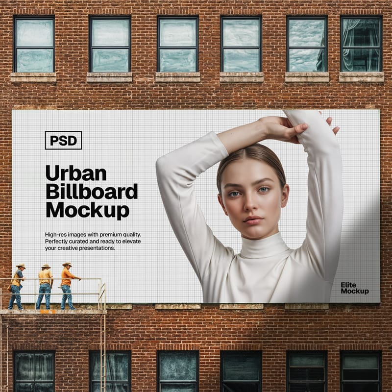 Urban Billboard Mockup Template PSD