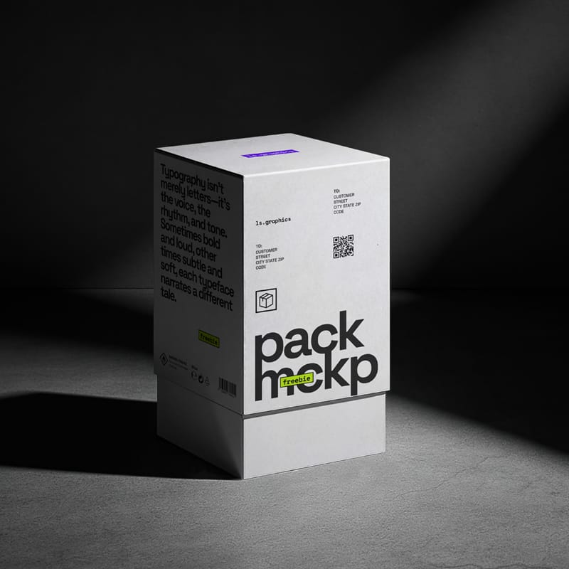 Vertical Packaging Box Mockup PSD