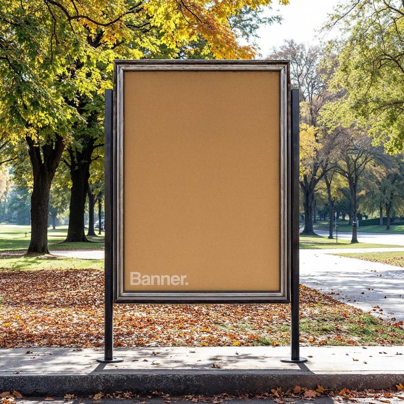 Vertical Park Banner Mockup PSD