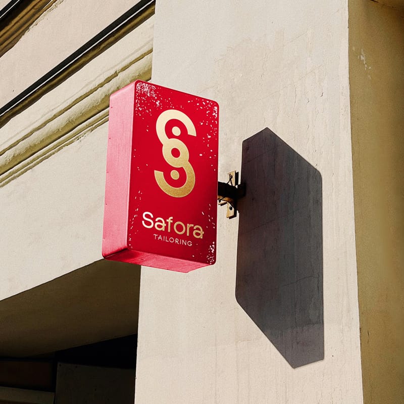 Vertical Shop Signboard Mockup PSD