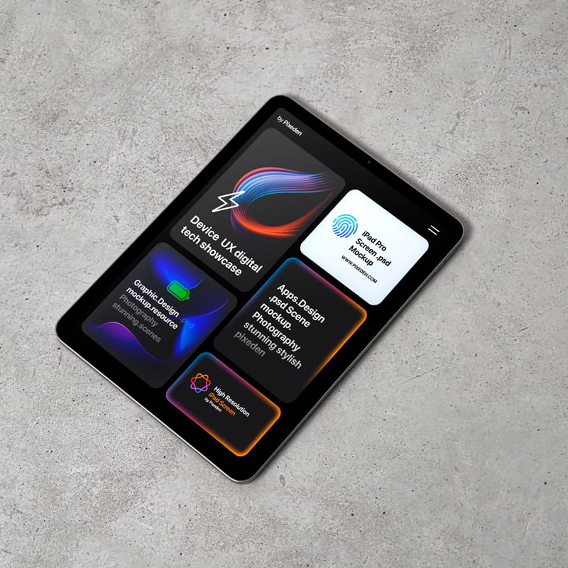 iPad Pro Showcase Screen Scene Mockup PSD