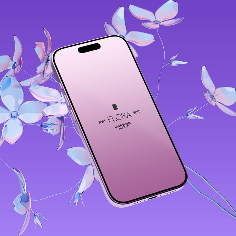 iPhone 16 Pro Flora Series Mockup PSD