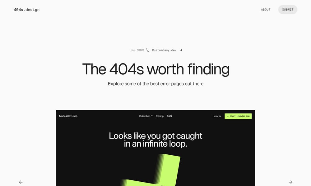 Creative and user-friendly 404 error page web designs