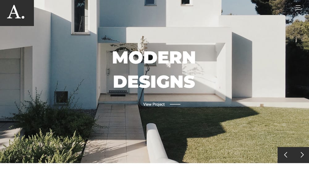 Screenshot of the Archi architect portfolio HTML template, an elegant and minimalist theme for creatives.