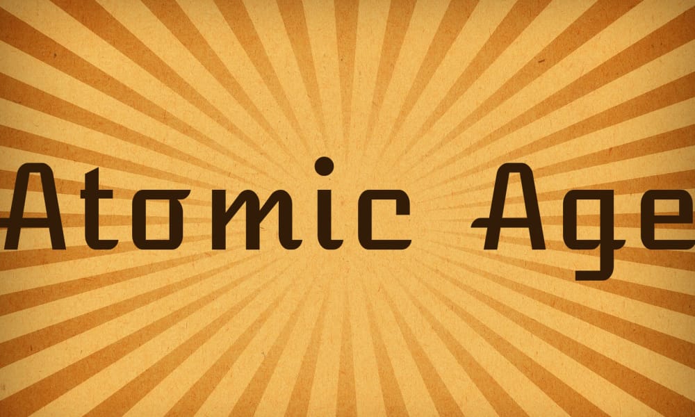 The font Atomic Age, a mid-century modern display font. 