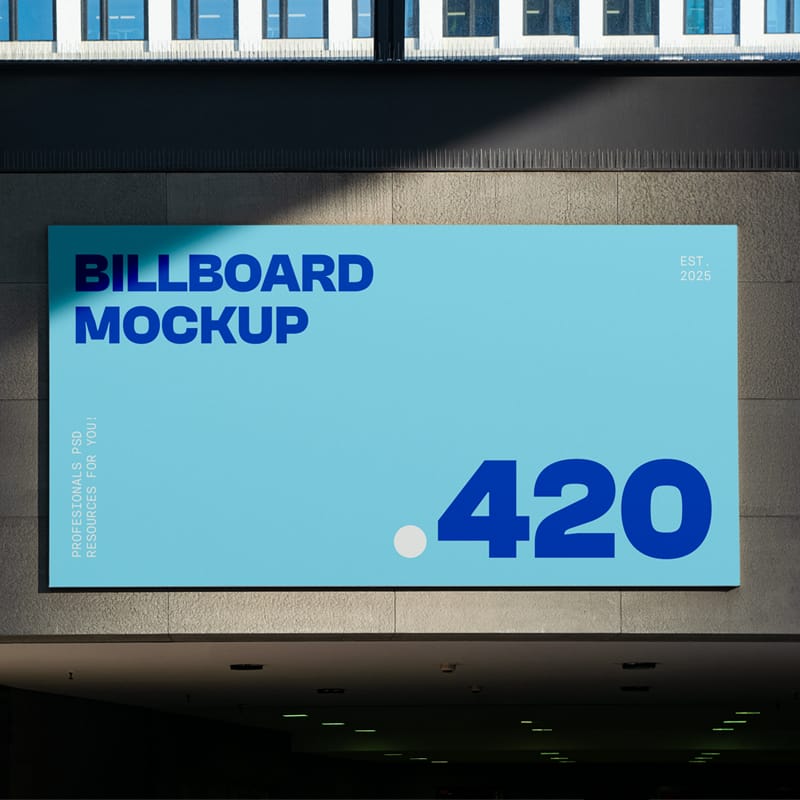 Billboard above Underground Passage Mockup PSD