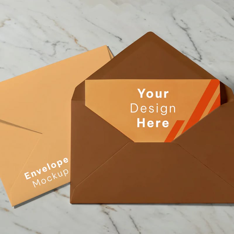 Branded Envelope with Letter Mockup PSD
