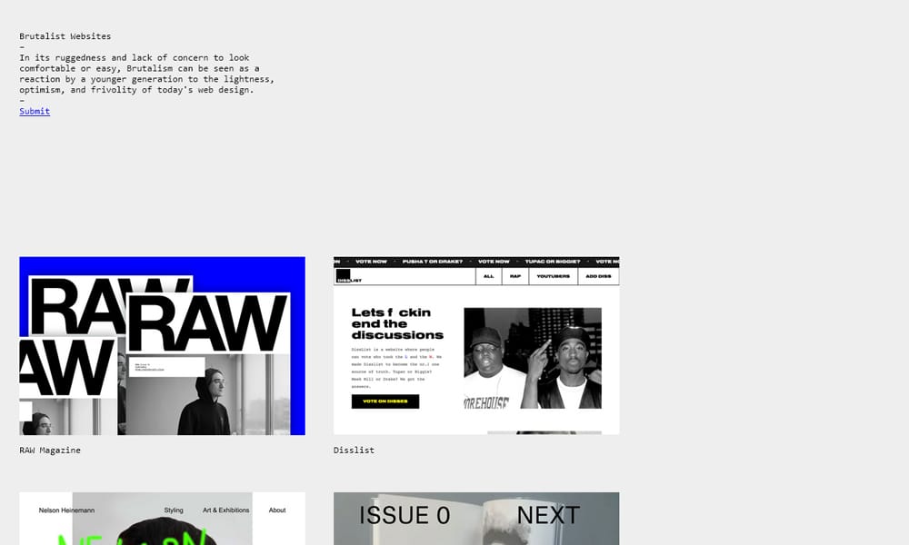 Bold and raw web design inspirations for edgy creative projects