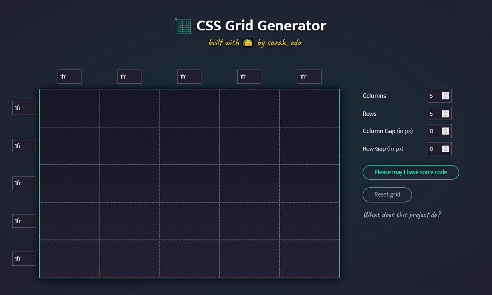 Sarah Drasner CSS Grid Generator simple drag-and-drop boxes
