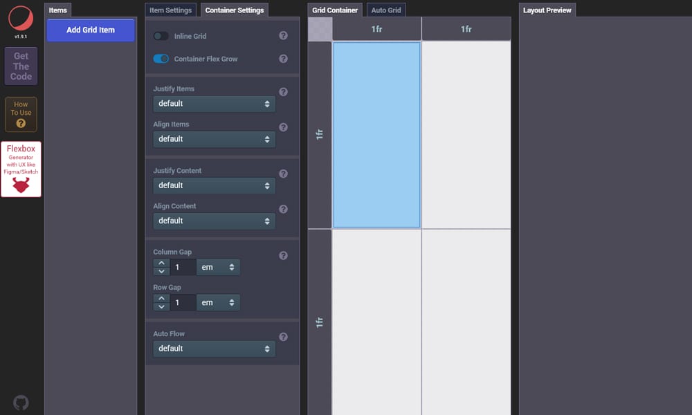 CSS Grid Layout Generator .pw basic grid scaffolding screen