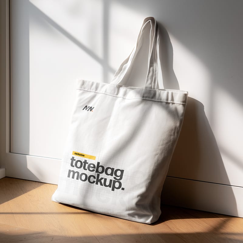 Canvas Bag Mockup Beside Window Indoor PSD