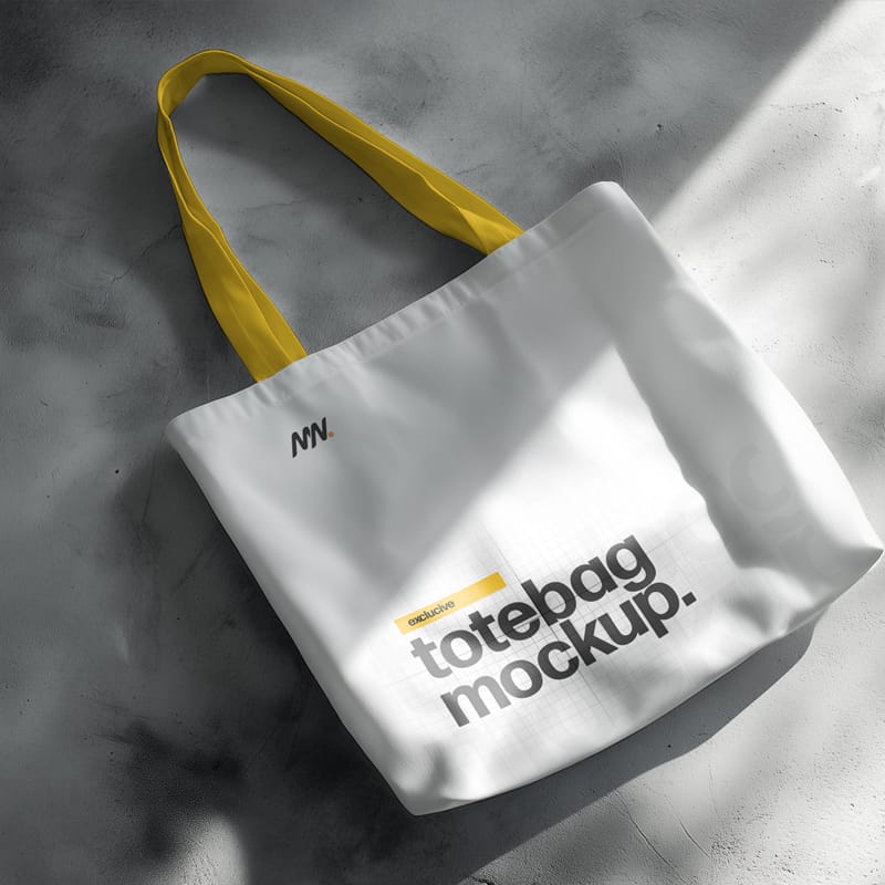 Canvas Bag Mockup On Floor PSD