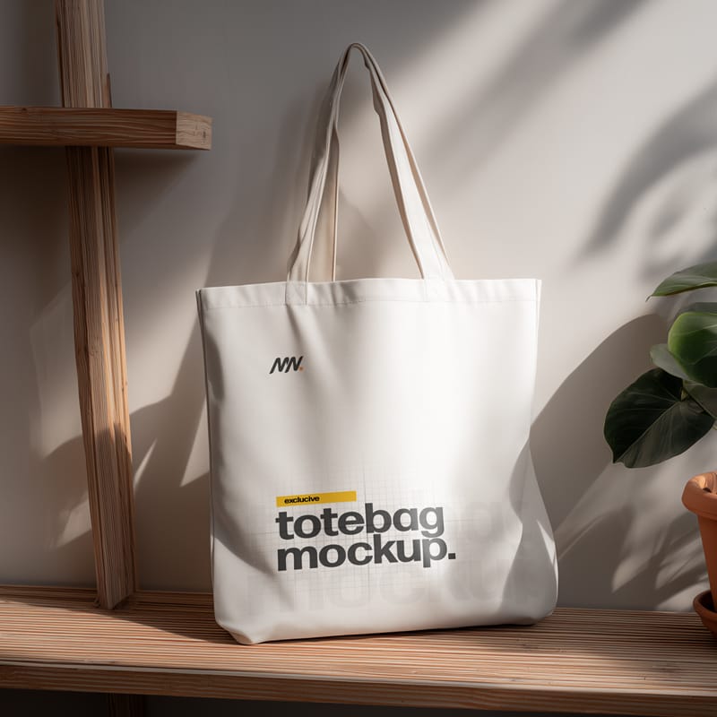 Clean Canvas Tote Bag Mockup PSD