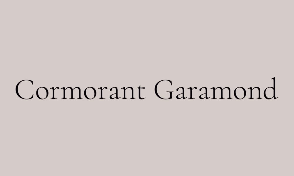 The font Cormorant Garamond, a delicate and refined serif font.