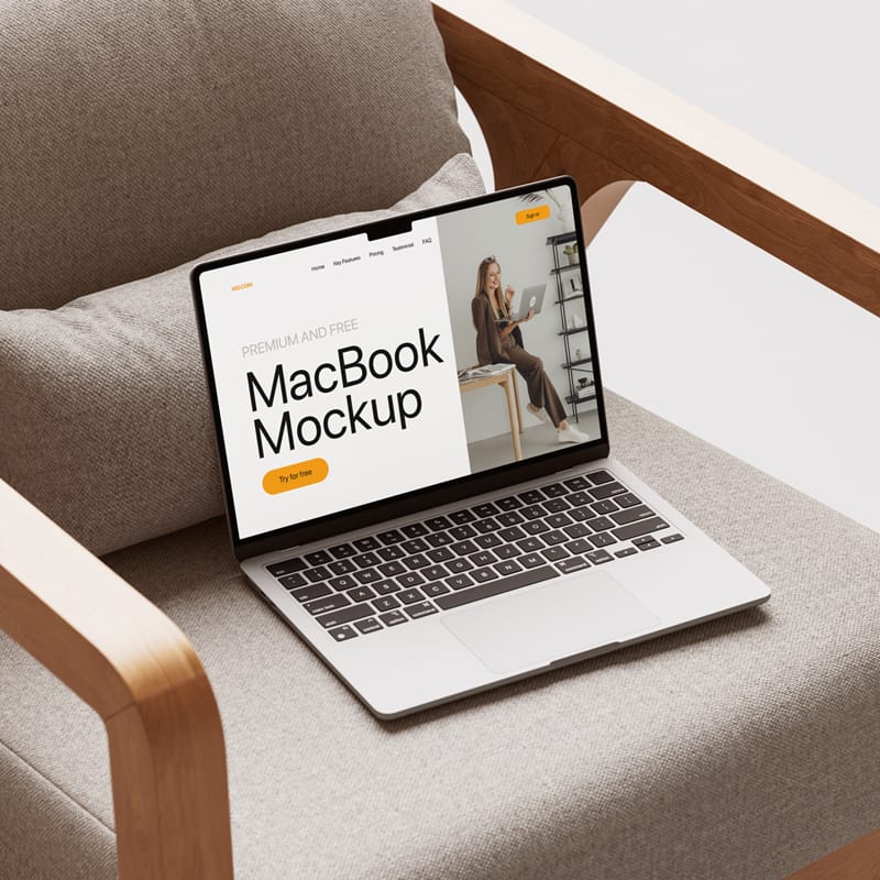 Cozy MacBook Mockup PSD
