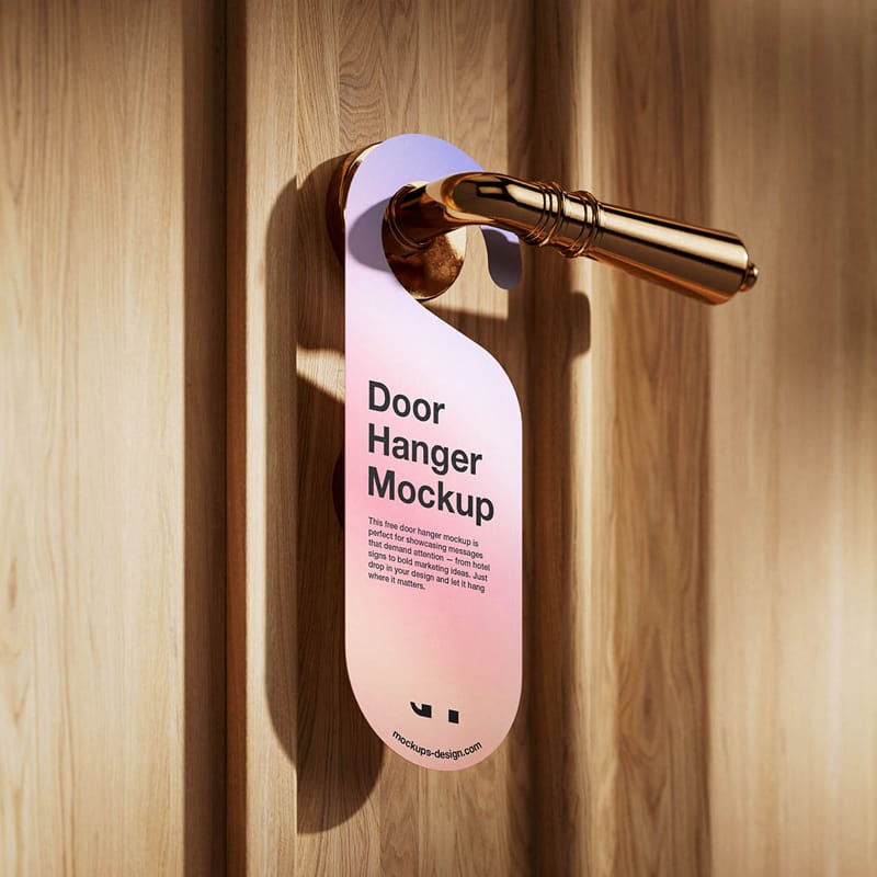 Elegant Door Hanger Mockup PSD