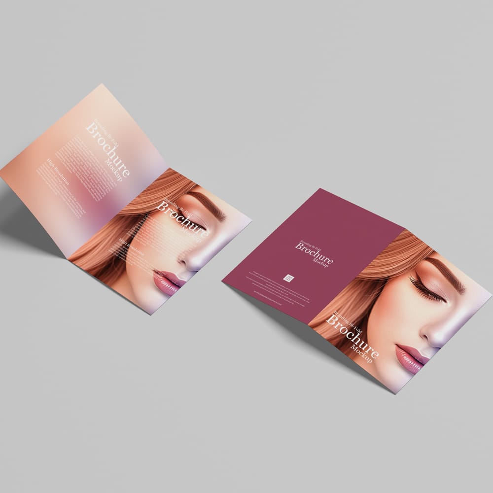 Free Branding Bi-Fold A4 Brochure Mockup PSD