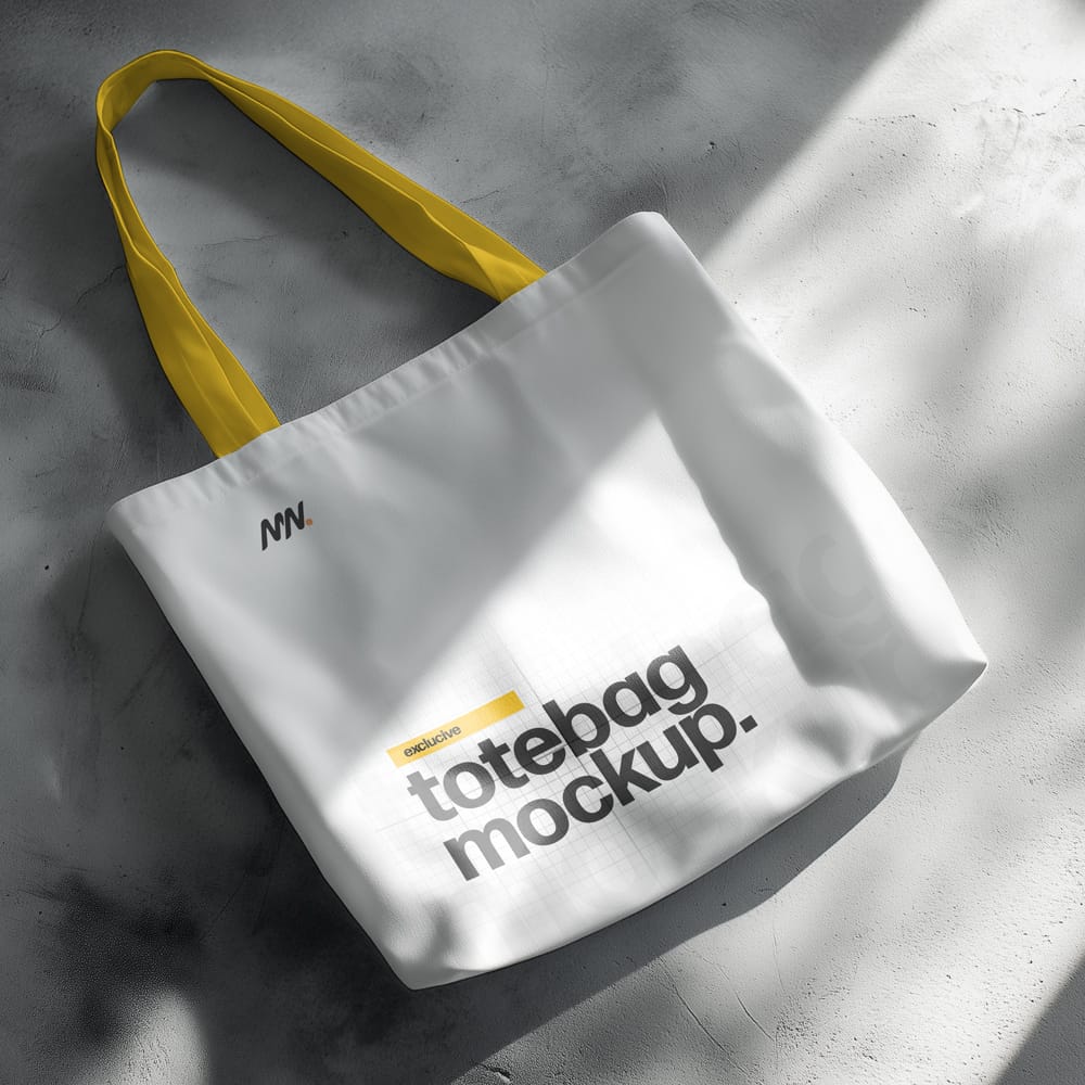 Free Canvas Bag Mockup On Floor PSD