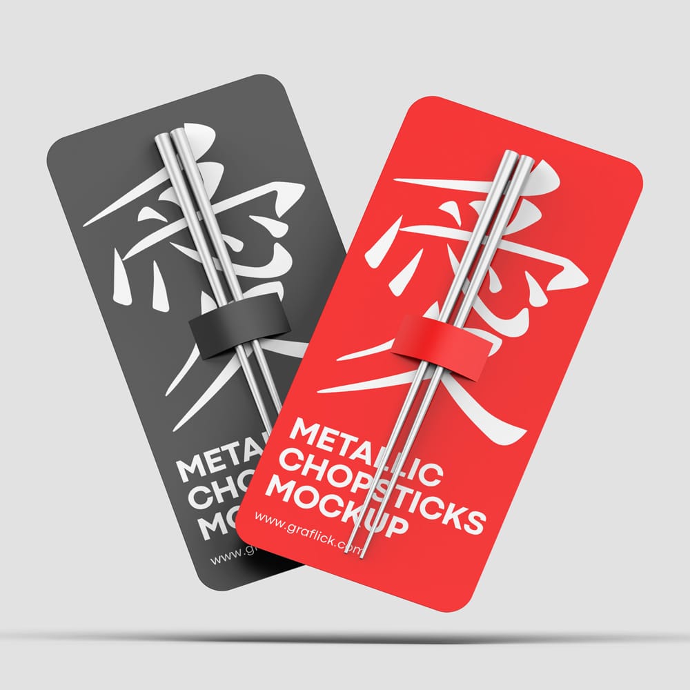 Free Chinese Chopsticks Packaging Mockup PSD
