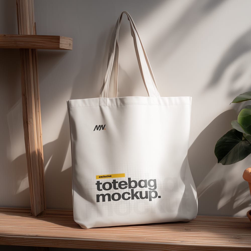 Free Clean Canvas Tote Bag Mockup PSD
