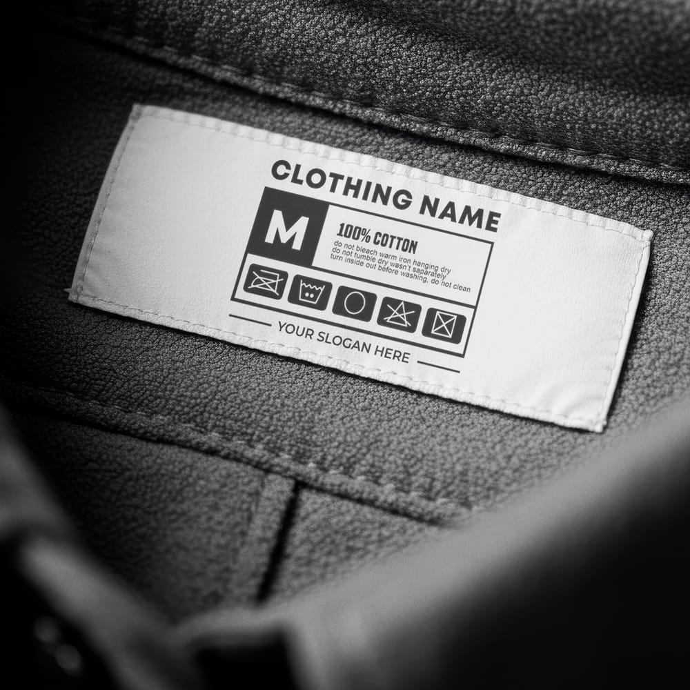 Free Clothing Label Logo Mockup PSD