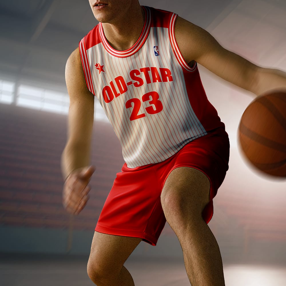Free Crossover Basketball Jersey Mockup PSD