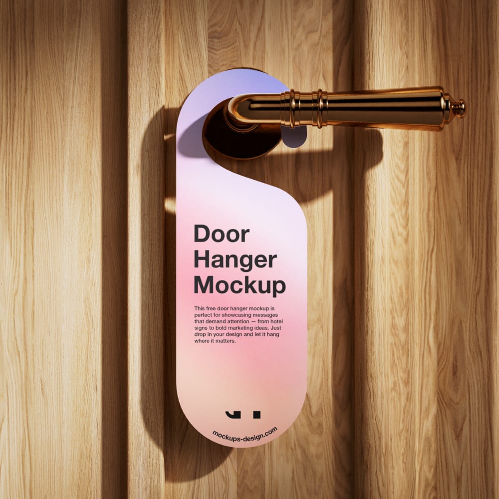 Free Elegant Door Hanger Mockup PSD