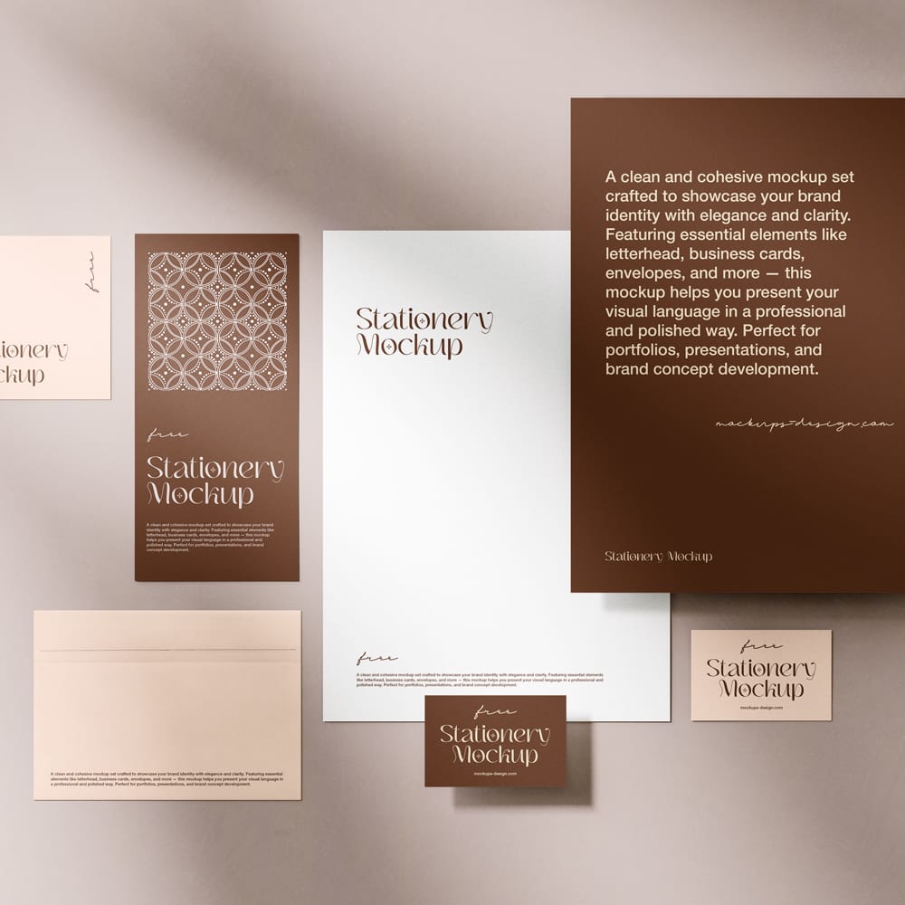 Free Elegant Stationery Mockup PSD
