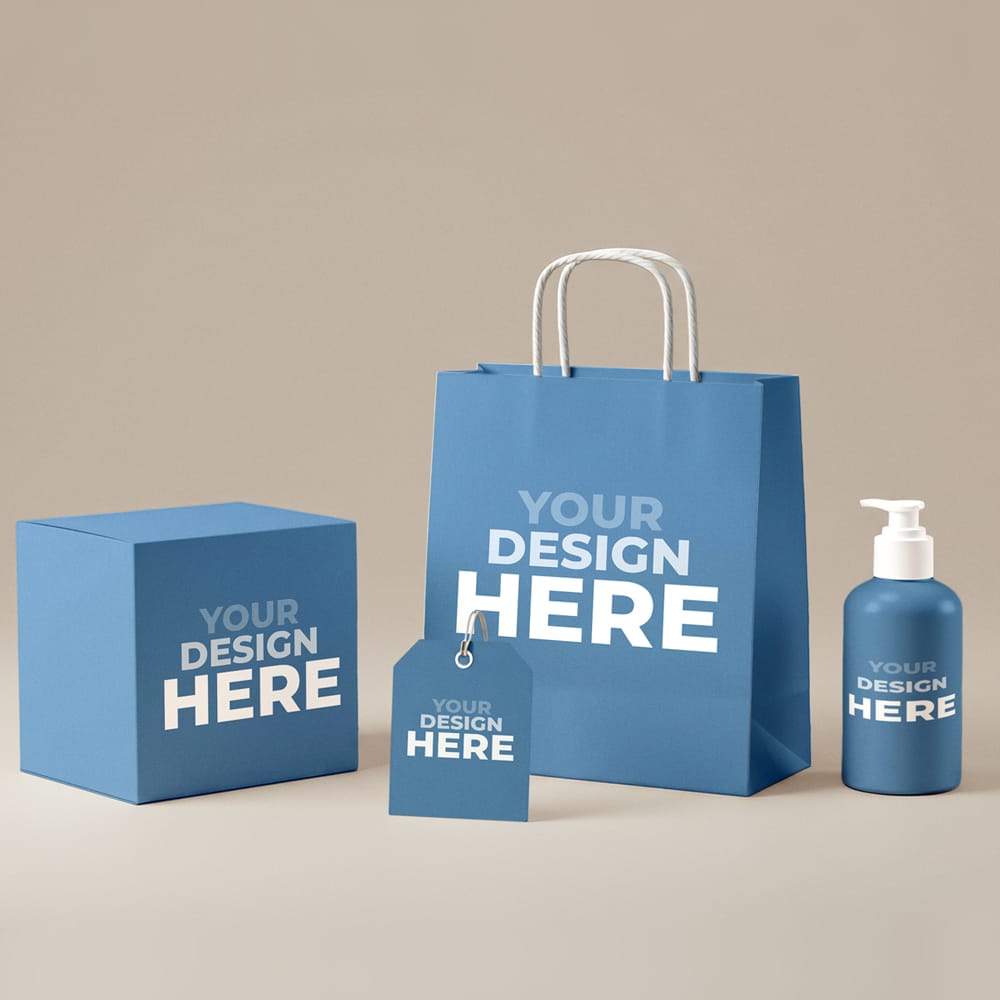 Free Fashion Packaging Arrangement Mockup Set PSD