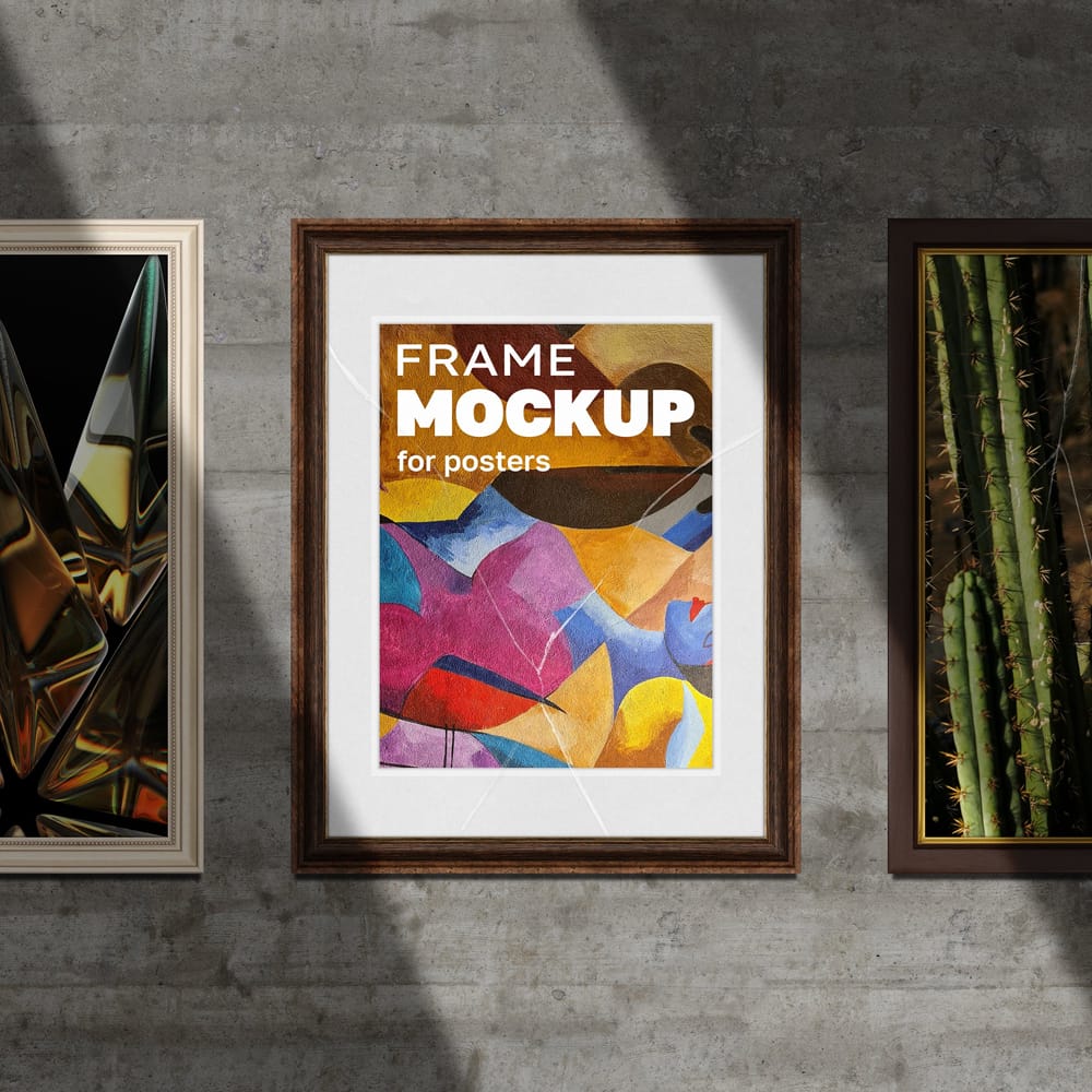 Free Frame Mockup for Posters PSD
