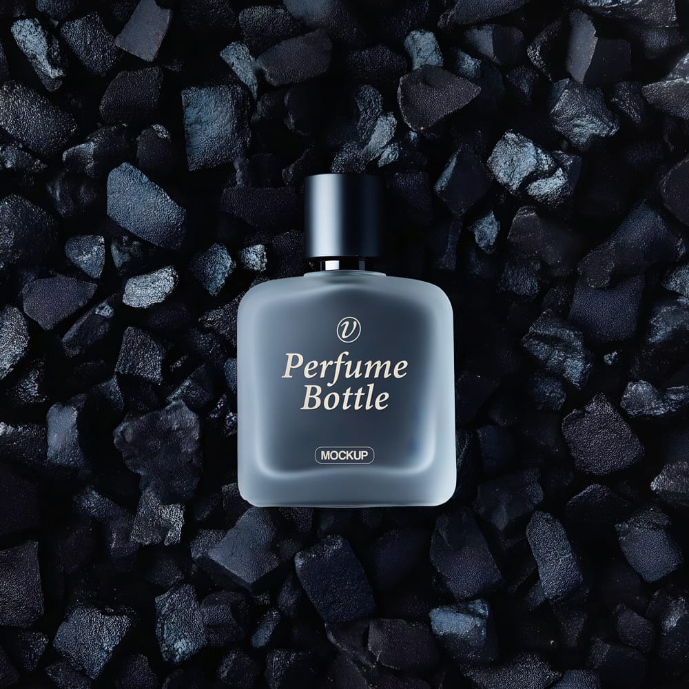 Free Frosted Glass Perfume Bottle Mockup PSD