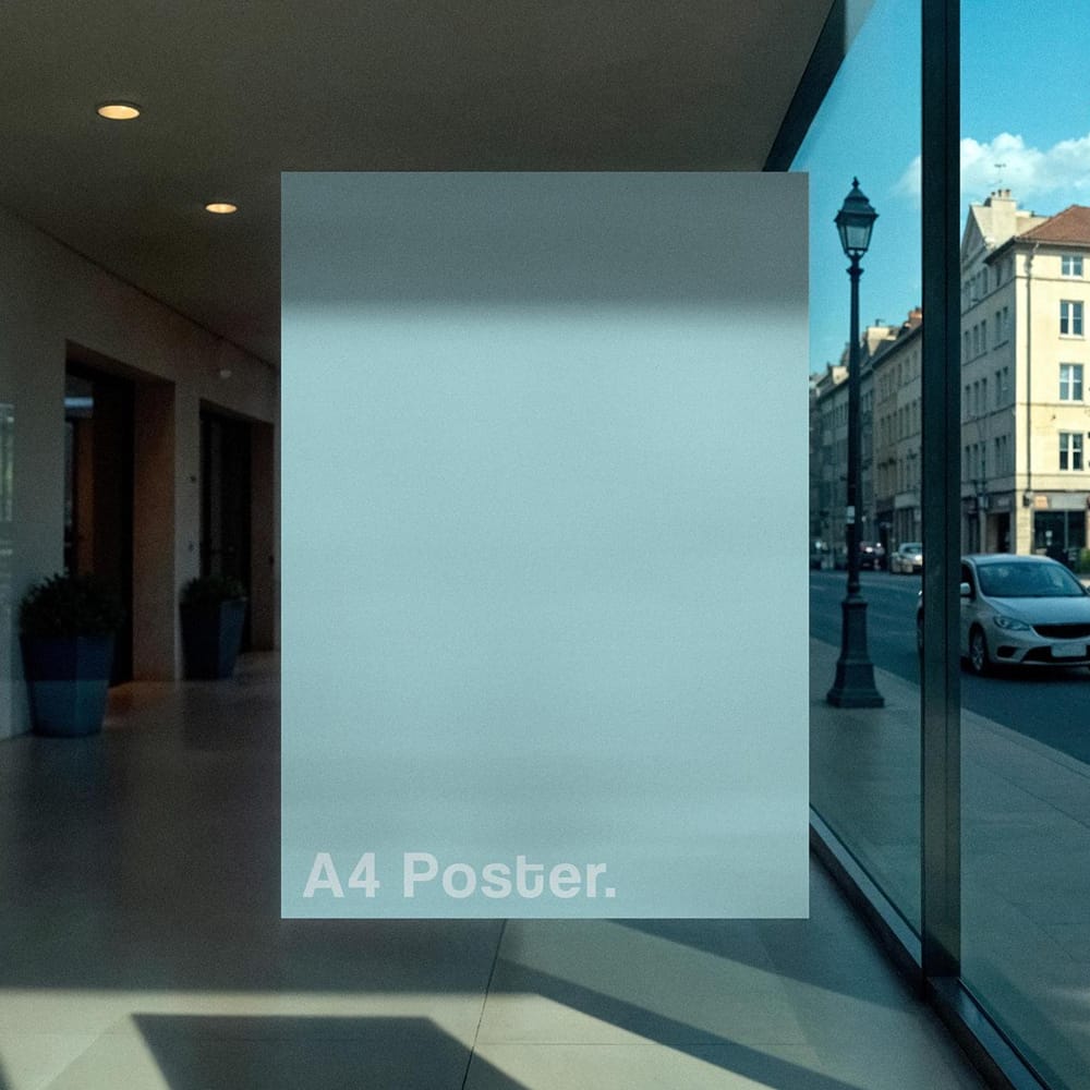 Free Gallery Window Poster Mockup PSD