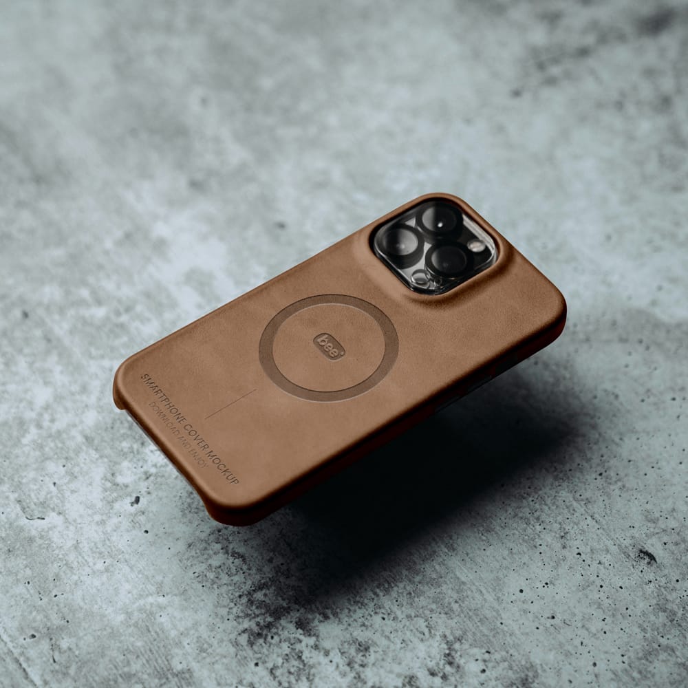 Free Leather iPhone Case Mockup PSD