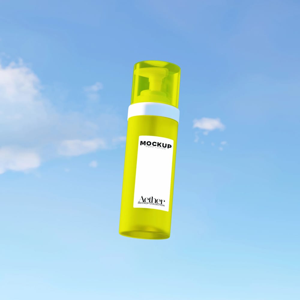 Free Lotion Pump Bottle Mockup Template PSD