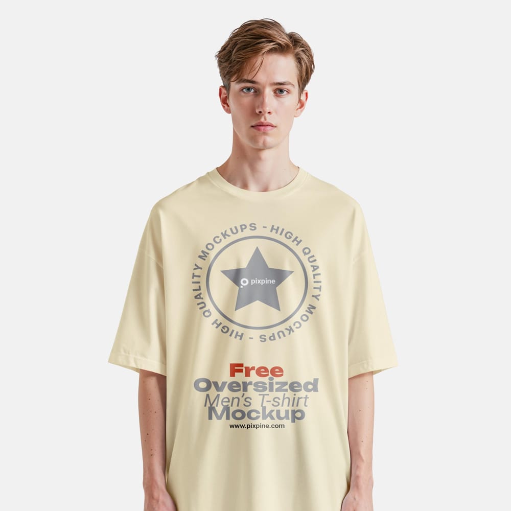 Free Men’s Oversized T-Shirt Mockup PSD