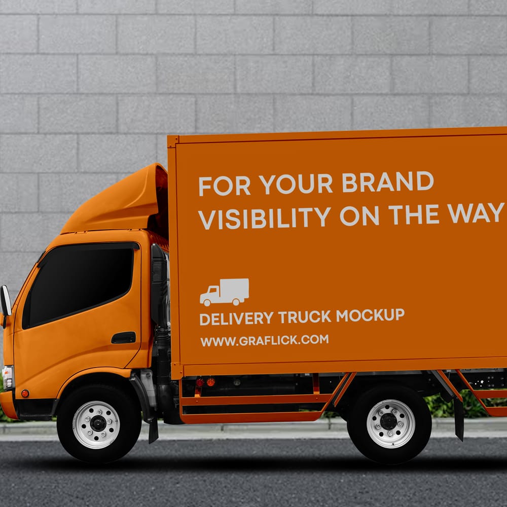 Free Mini Delivery Van Mockup PSD