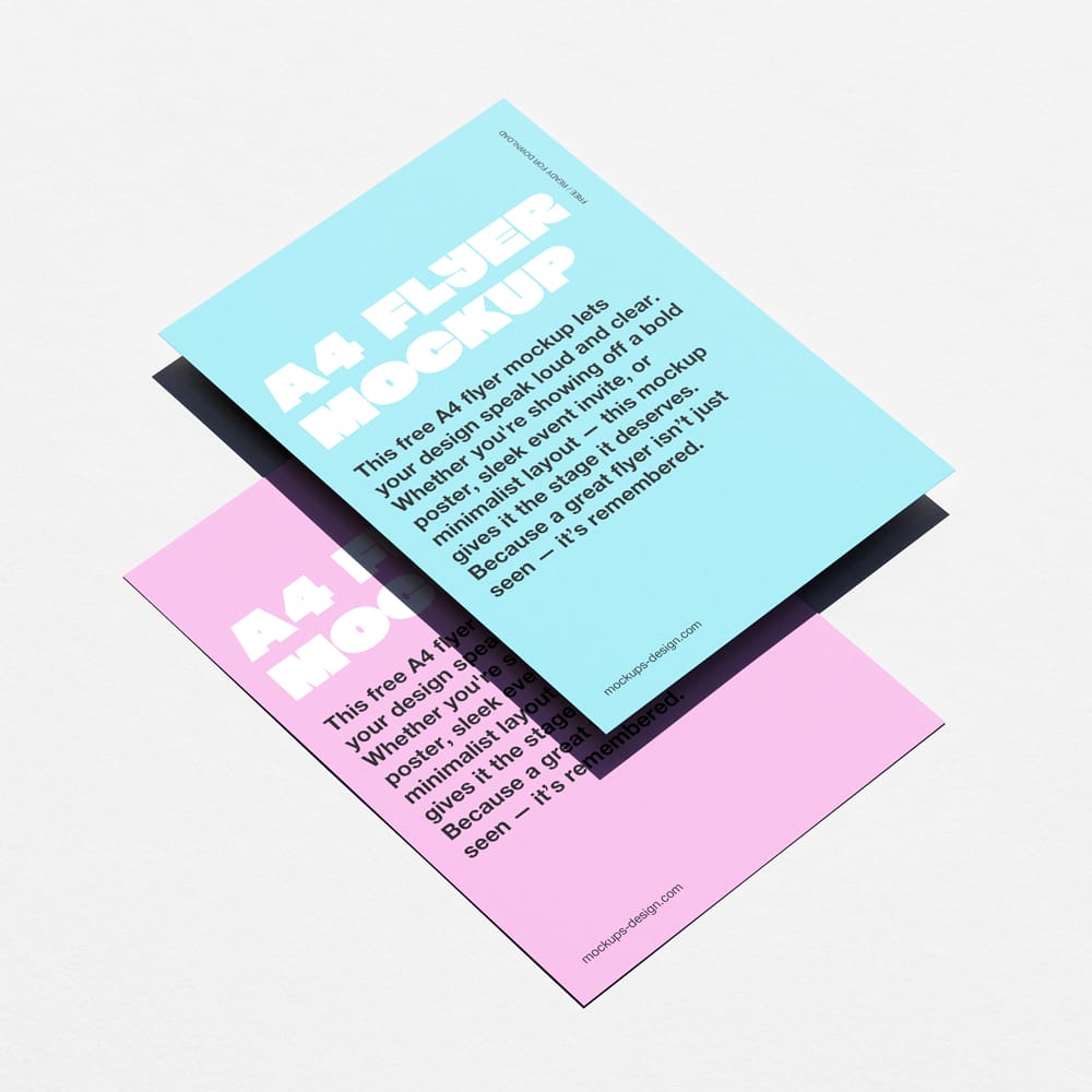 Free Minimal A4 Flyer Mockup PSD