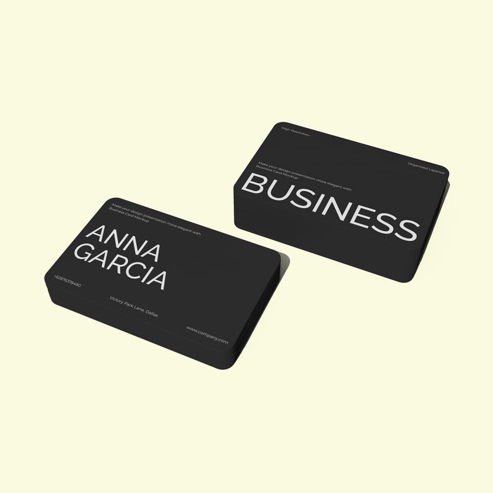 Free Minimal Rounded Corner Business Card Mockup PSD