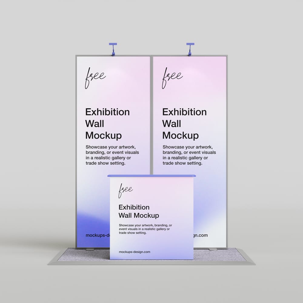 Free Modern Exhibition Wall Mockup PSD